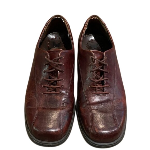 Mephisto Brown Leather Oxford Shoe Mens Size 10 Bicycle Toe Air-Jet Comfort - Picture 1 of 15